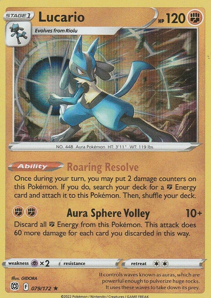 Lucario 79/172 Pokemon Brilliant Stars Reverse Holo - CCG Individual Cards