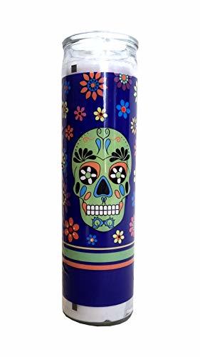 Primary image for Staci19 Day of The Dead Green Skull Candle