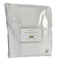 Pottery Barn Belgian Flax Linen Blackout Curtain Drape 50 x 84" White Pole New - $96.03