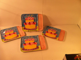 4) ARCHER ANITA MARY-   BIRTHDAY CAKE SNACK / DESSERT PLATES---SHIPS FRE... - $41.33