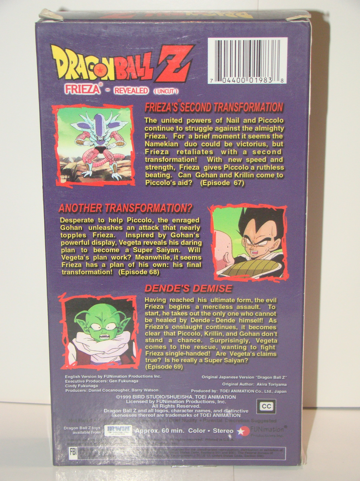 DRAGON BALL Z - FRIEZA - REVEALED (UNCUT) (VHS) - VHS Tapes