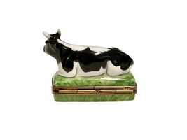 Vintage Limited Edition 18/50 Limoges Peint Mein France "Edward" Cow Trinket Box image 4