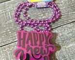 Happy New Year Flashing Purple Bead Necklace New