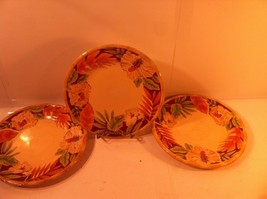 3)  HOME TRENDS--DINNER PLATES---LEAVES--FALL --SHIPS FREE--VERY NICE - $34.15