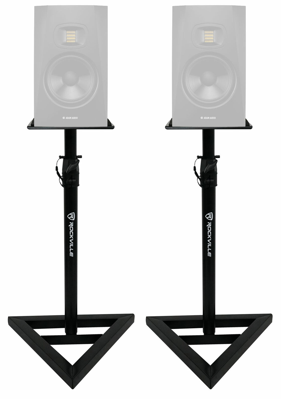2 Rockville Adjustable Studio Monitor Speaker Stands For ADAM Audio A7X Monitors