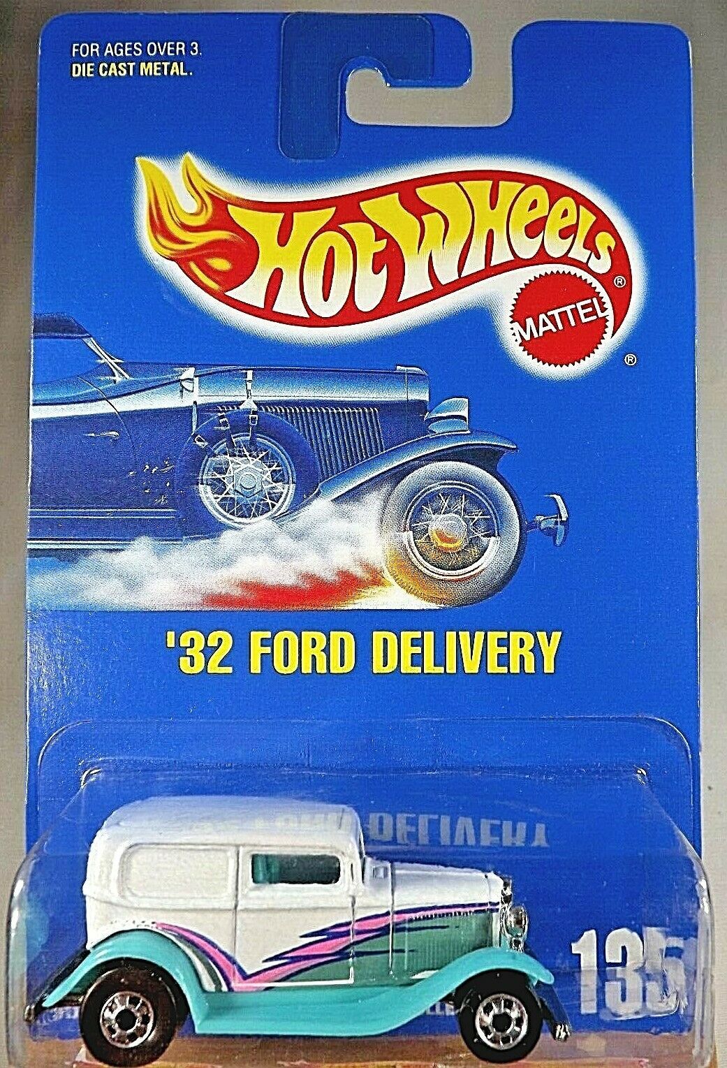 1991 Hot Wheels Blue Card Collector #135 '32 FORD DELIVERY White w/BW Sp Variant