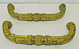 Antique Spanish Brass Finished Bronze Engraved Door Pulls Door Handles - $148.50