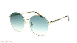 Gucci Women's Sunglasses GG0206SK 005 Gold/Blue Gradient Lens Round 58mm - $202.73