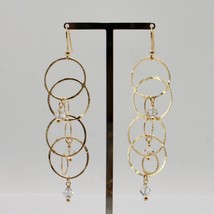 925 STERLING SILVER GOLD PL PENDANT EARRINGS WITH CIRCLES BY MARIA IELPO ITALY image 2