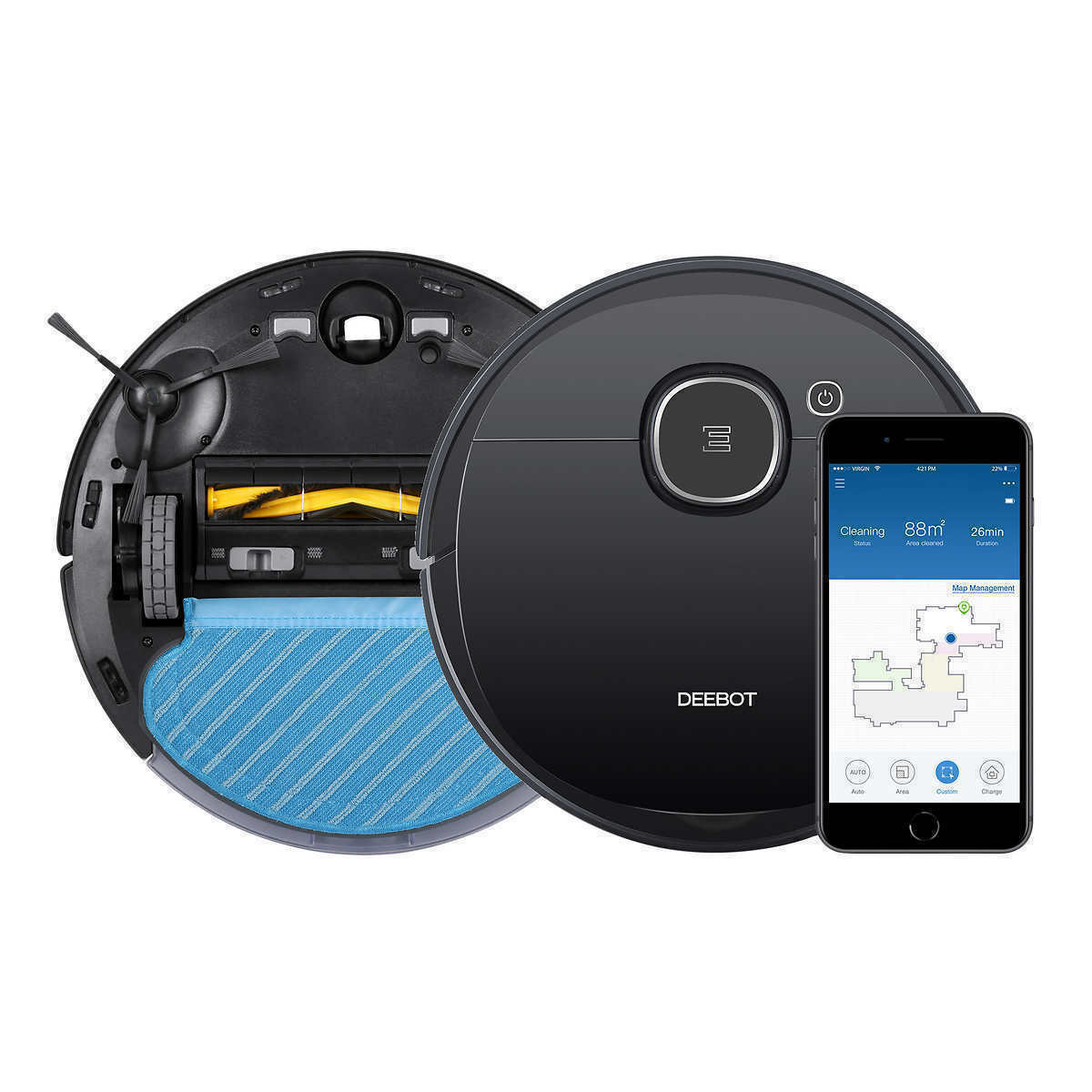 Ecovacs 2in1 Vacuum Cleaning and Mopping Robot with MultiFloor