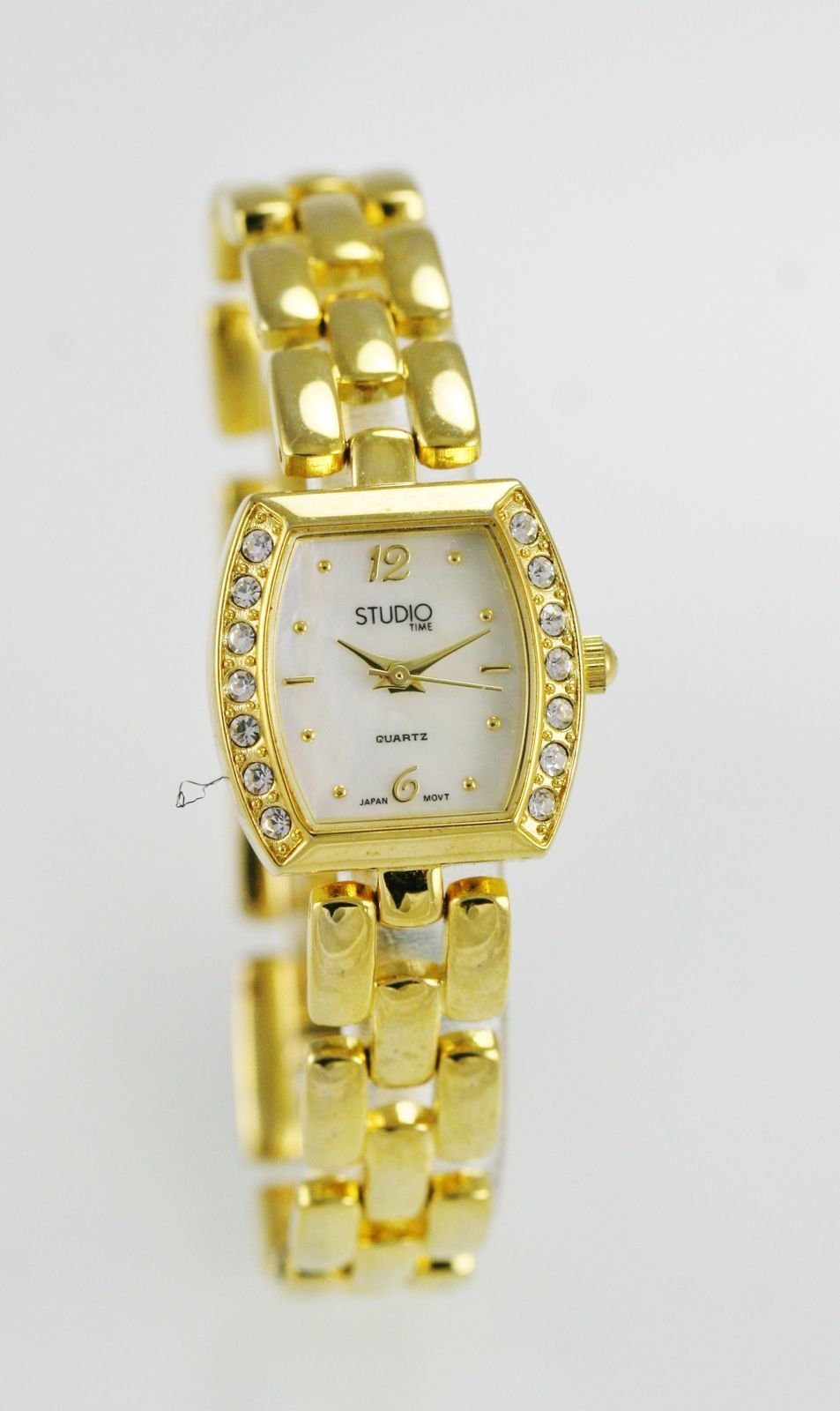 Studio Time Women's MOP Dial Gold Case Band Quartz Watch Wristwatches