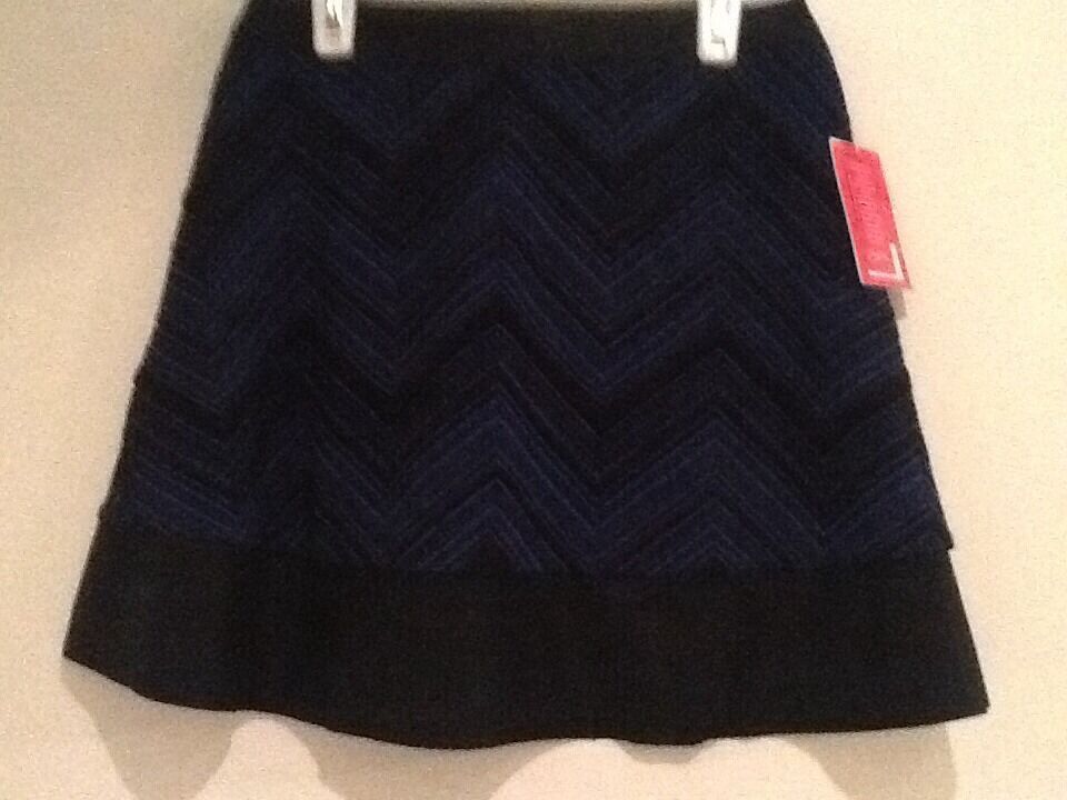 Candies Mini Skirt  Black With Blue Chevron Pattern Size 1 Juniors NWT - $15.95