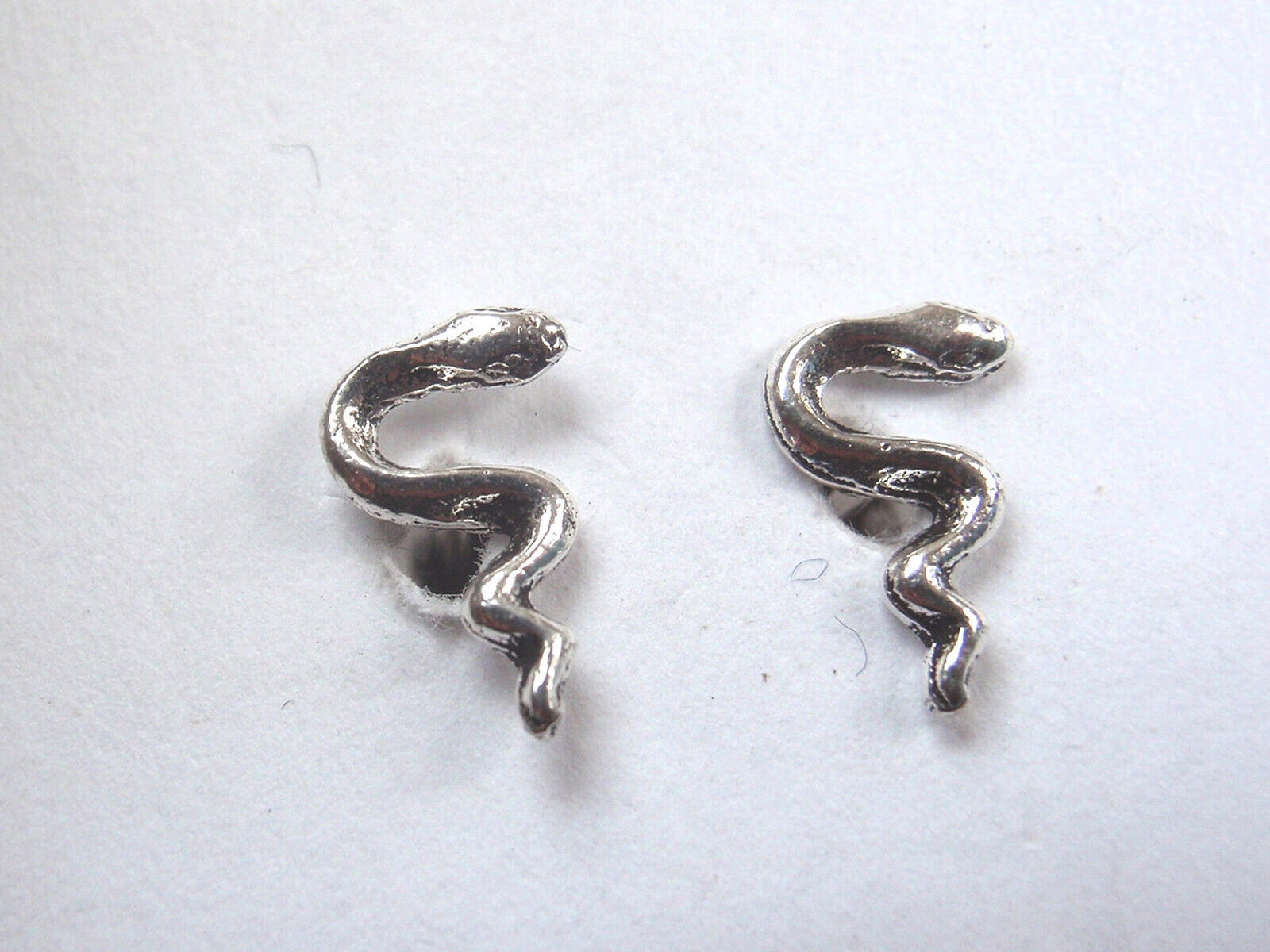 Very Small Snake Stud Earrings 925 Sterling Silver Serpent