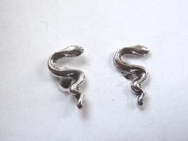 Very Small Snake Stud Earrings 925 Sterling Silver Serpent - $5.39
