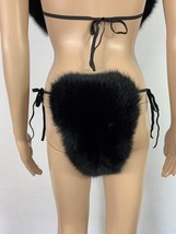 Fox Fur Bikini Double Sided Fur Two Pieces Bikini Fur Top And Panties Black Fur image 2