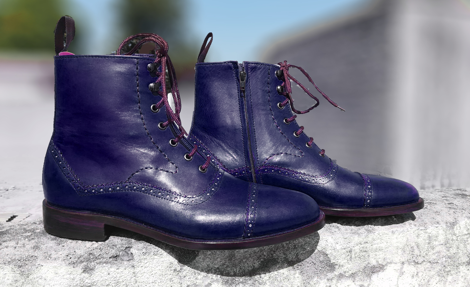 navy blue boot laces