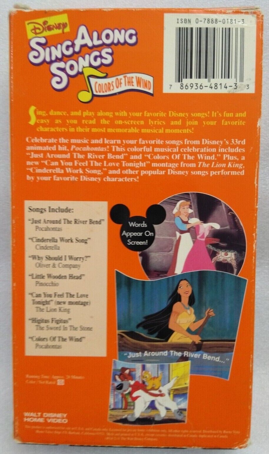 VHS Disneys Sing Along Songs - Pocahontas: Colors of the Wind (VHS ...