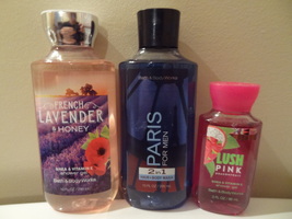 LOT OF 3 BATH &amp; BODY WORKS  FRENCH LAVENDER LUSH PINK PARIS NEW SHOWER G... - $24.99