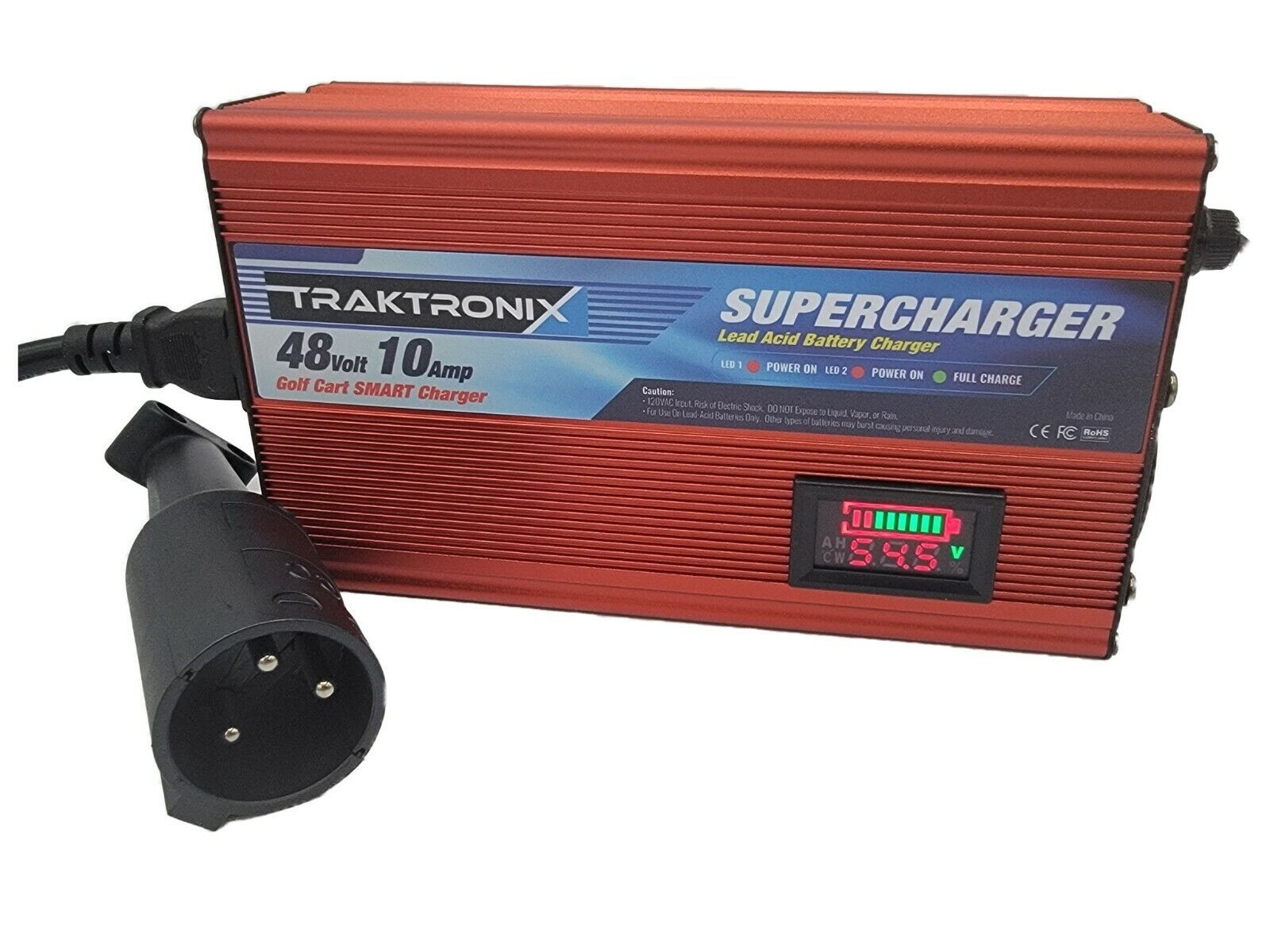 Club Car Charger 48 volt 10 Amp Golf Cart Charger Round 3 Pin Plug