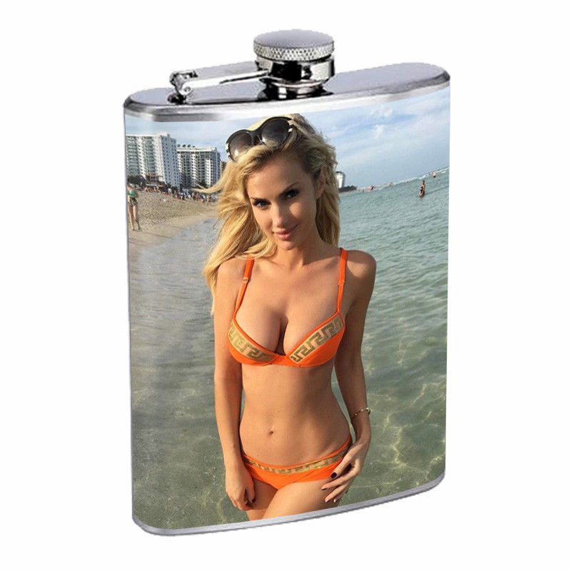 Florida Pin Up Girls D9 Flask 8oz Stainless Steel Hip Drinking Whiskey - $13.95