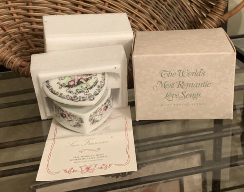 Franklin Mint World's Most Romantic Love Songs Porcelain Music Box San Francisco - $14.96