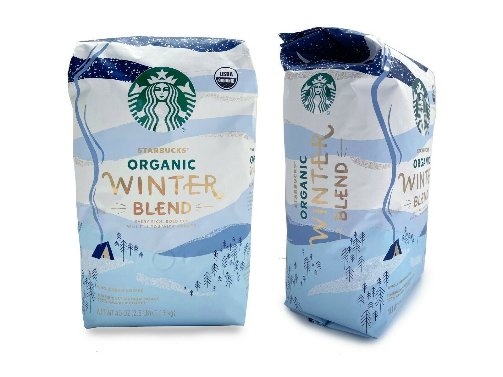 Starbucks Organic Winter Blend Whole Bean Coffee Medium Roast Arabica