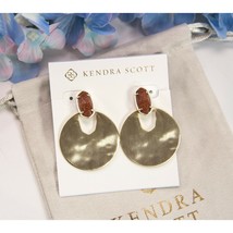 Kendra Scott Gold Goldstone Deena Drop Dangle Earrings NWT - $68.81