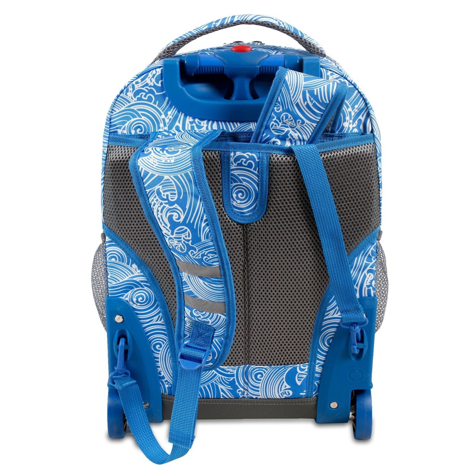 J World New York Sunrise Rolling Backpack Kids Wheeled Bookbag Carry On