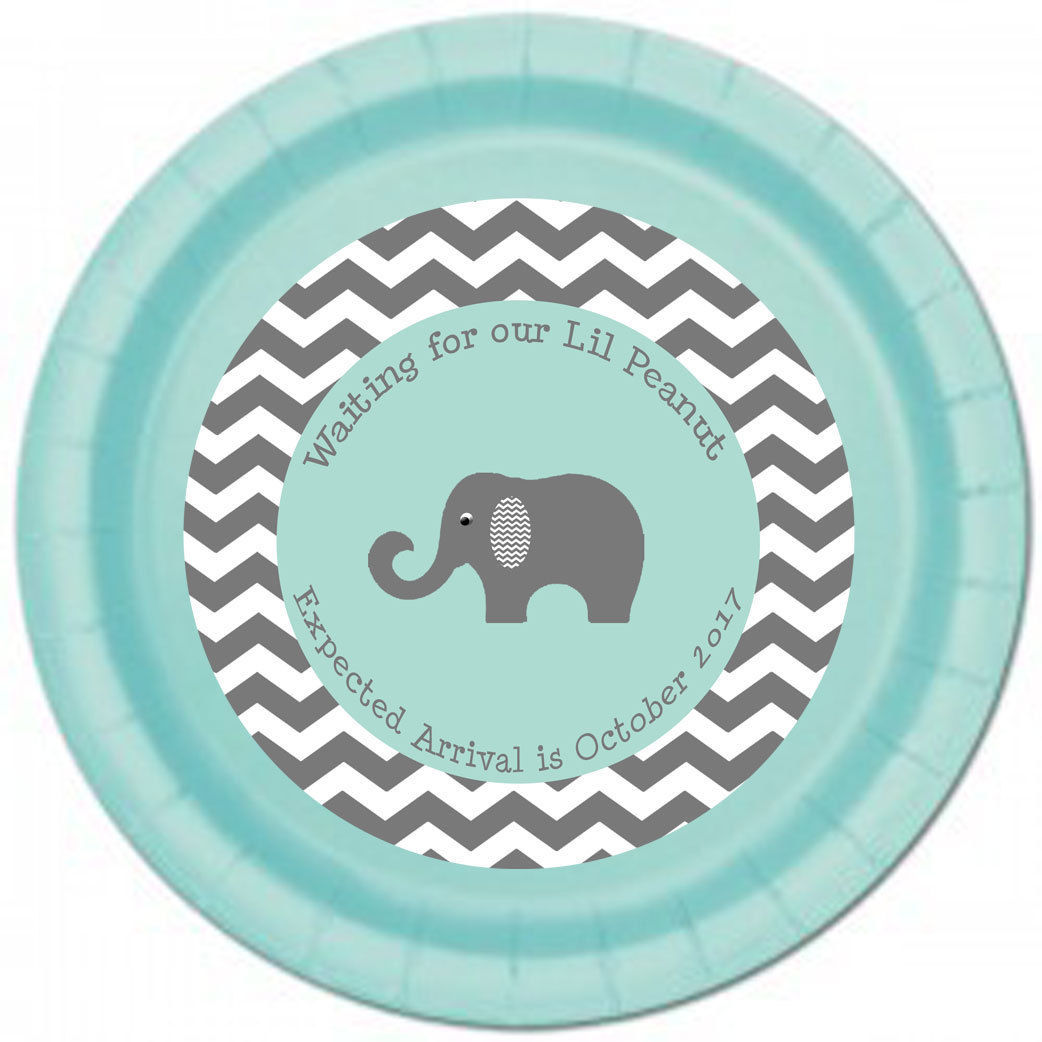 elephant baby shower plates and napkins