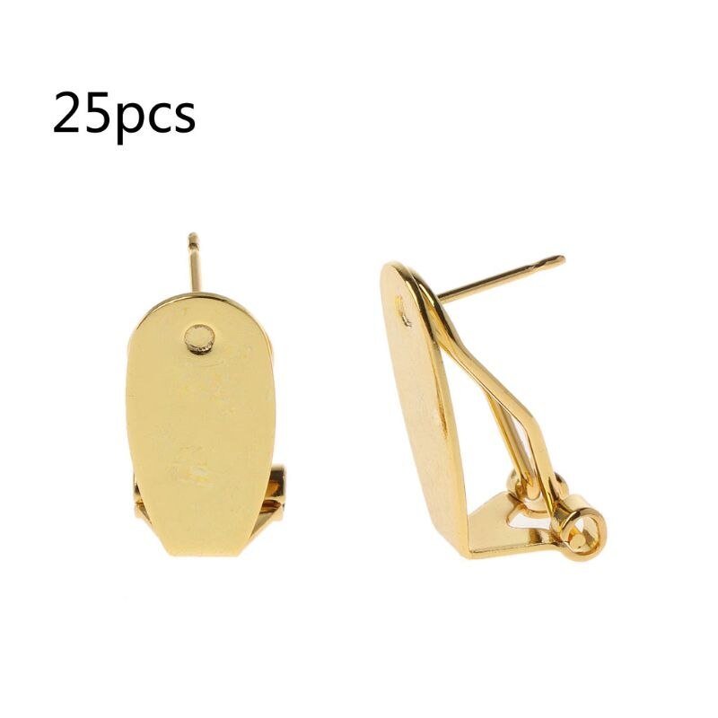 20Pcs Clip-On Base Setting Earrings Converters Non-Pierced Ears Jewelry Making