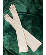 Vintage 1940&#39;s light-ivory Opera-Length Long Gloves by HANSEN - $67.82