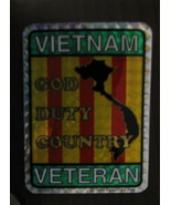 DECAL 3X4 Vietnam God Duty Country veteran Viet nam Cong Hoa foil - $10.00