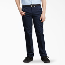Dickies Boys' Casual Uniform FLEX Slim Fit Flat Front Navy Dress Pants - 16