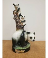PANDA BEARS 1980 JIM BEAM REGAL CHINA DECANTER BOTTLE LIQUOR EMPTY USED - $19.75