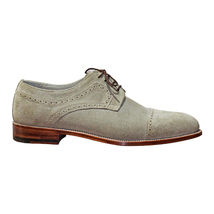 Handmade Men's Tan Suede Brogues Style Lace Up Dress/Formal Shoes image 2