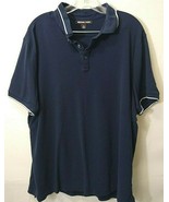 Michael Kors Size XL Men&#39;s Polo Shirt Navy/White Trimmed  - $15.99