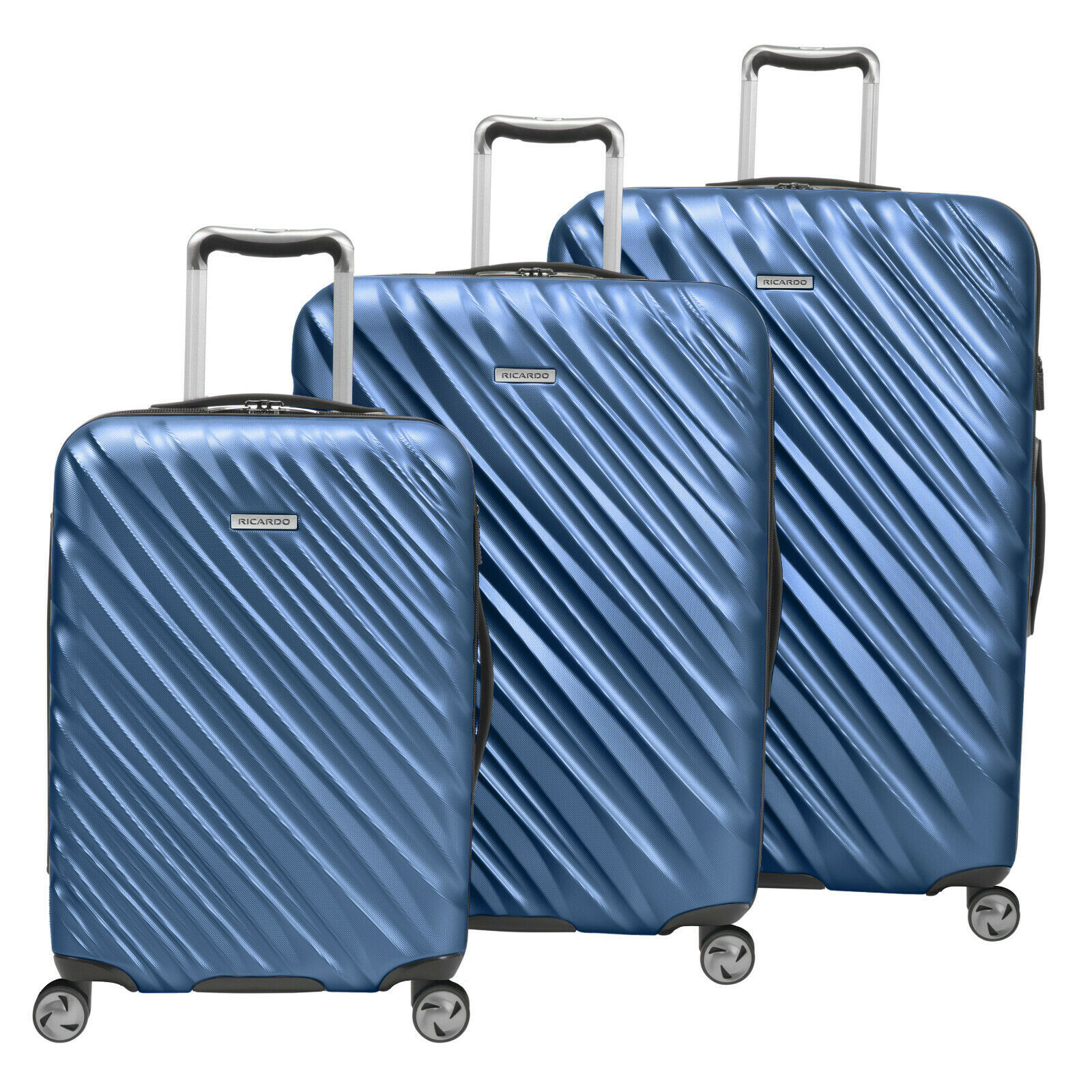 Ricardo Mojave Hardside 3-Piece Set Twilight Blue and Free Travel Kit