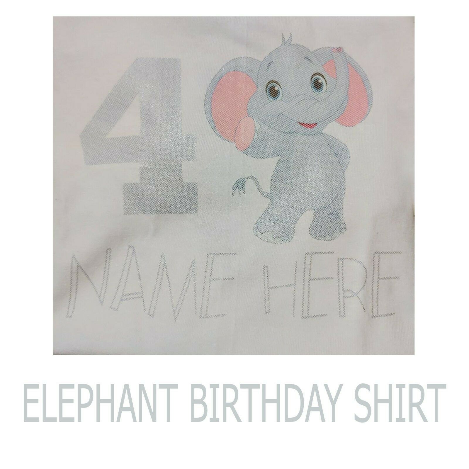 Elephant Custom Birthday T Shirt Personalized Name and Age