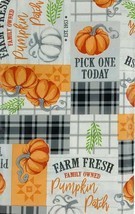 Pumpkin Patch Vinyl Flannel Back Tablecloth 60 Round Farm Fresh Fall - £14.77 GBP