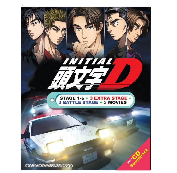 Anime DVD Initial D Season 1-6 + 3 Extra Stage + 3 Battle Stage + 3 Legend + OST
