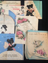 Set of 9 Vintage 30s illustrated Graduation card art (Set A) image 4