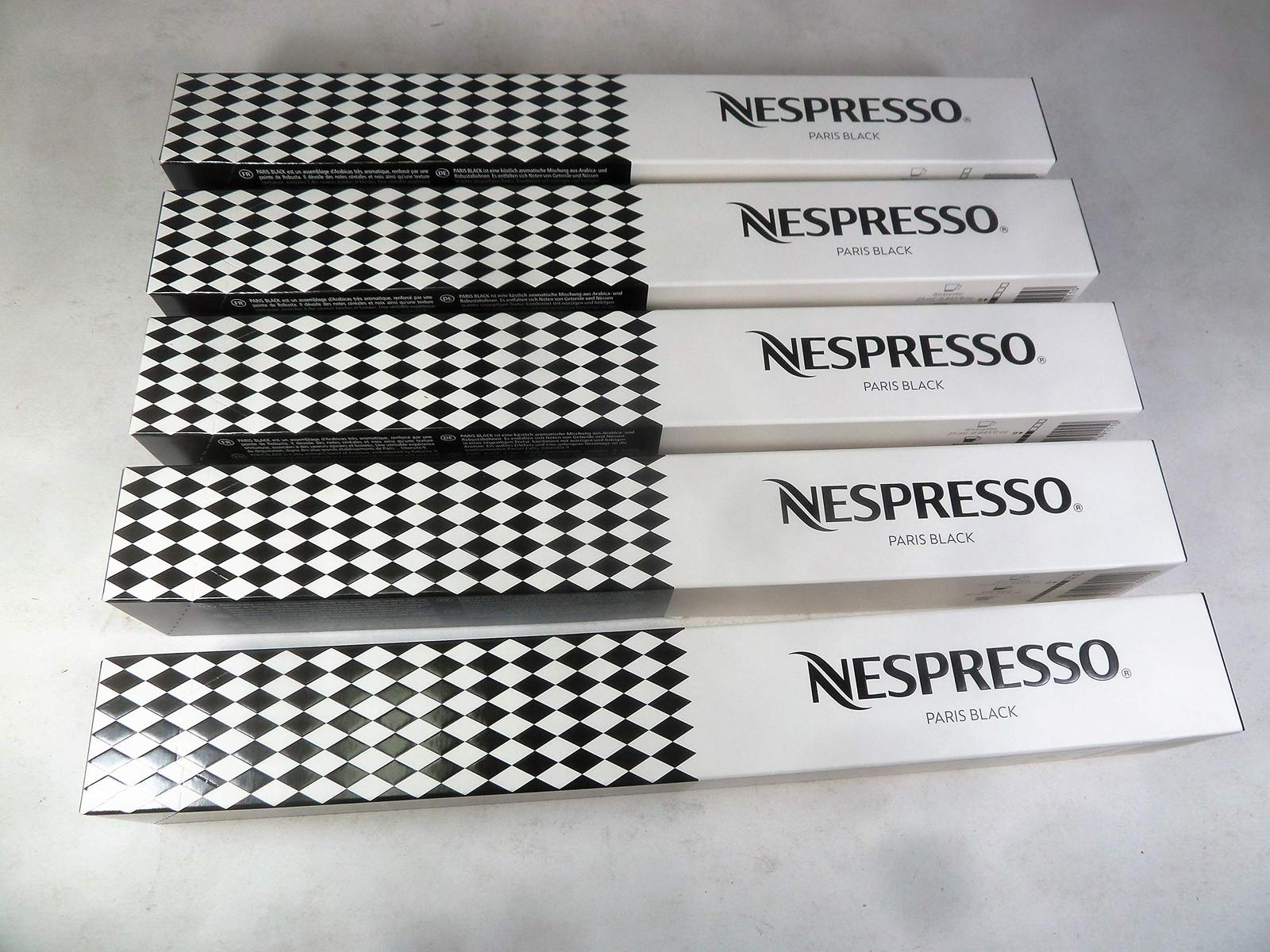 Nespresso 5 Sleeves Paris Black 2017 Limited Edition, 50 capsules