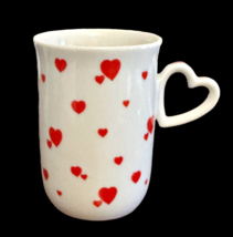 Vintage Lefton China Hearts Coffee Mug Cup Heart Shaped Handle Love Vale... - $8.69