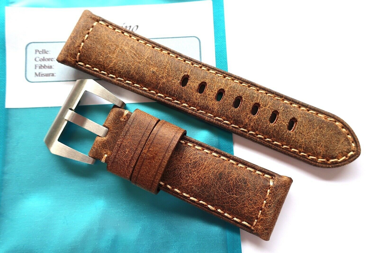 Primary image for Leather strap in 24mm - Old Brown in 24/22mm for your Panerai EU