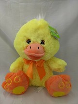 HugFun Yellow Duck Chick Plush 12&quot; Big Feet 2017 Stuffed Animal Toy - $14.95