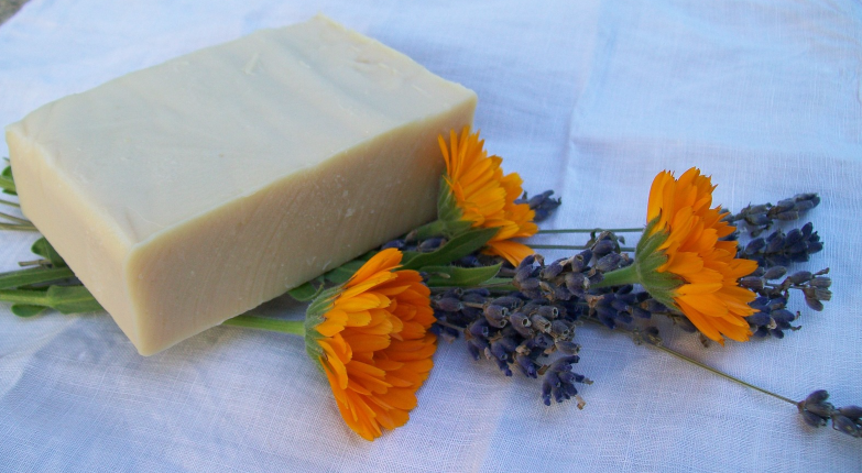 Primary image for Lavender with Calendula goat milk soap, olive oil, shea butter, by Jewel Soap