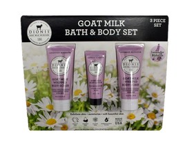 Dionis Goat Milk Bath &amp; Body Set 3Pc Lavender 2 Body Scrubs 1 Body Lotion - $12.99