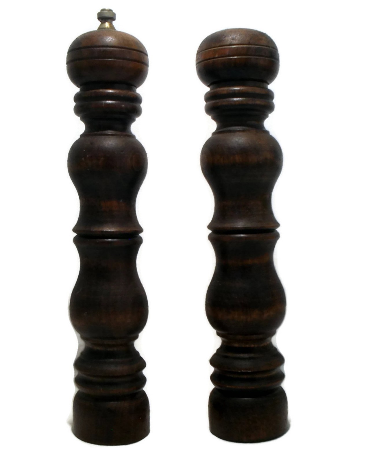 Vintage 12" Wood Pepper Mill Grinder & Salt Made In Japan Salt