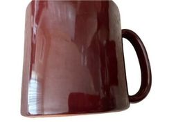 4pc Ralph Lauren Stoneware Burgundy Coffee Mug Cup Lot Made in Italy Set image 4