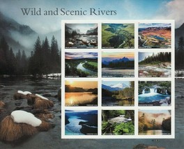 2019 Wild And Scenic Rivers Sheet of 12 Forever Postage Stamps Scott 5381 - $19.95